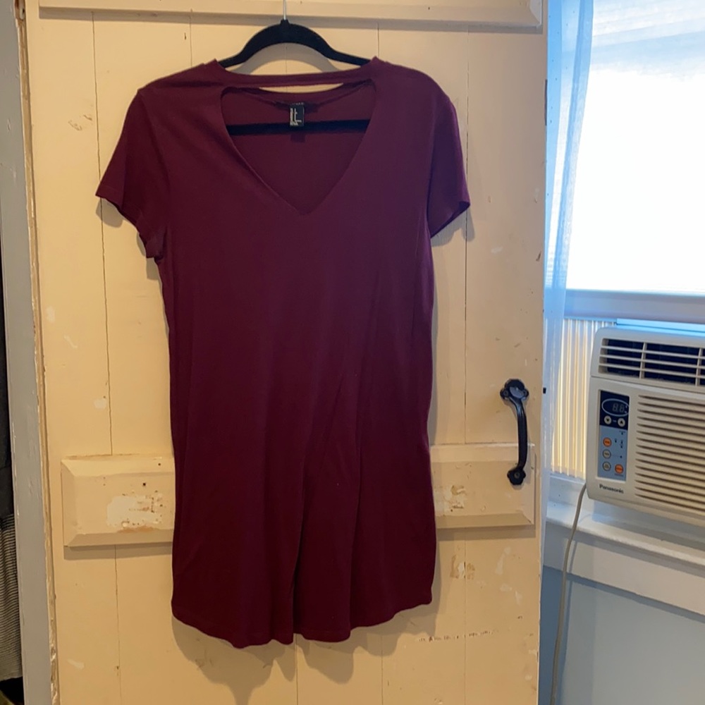 Maroon T-Shirt Dress